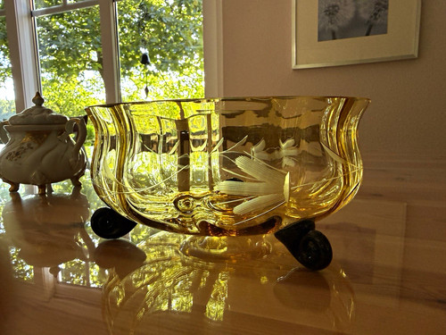 Bernsteinfarbene glasschale - bernsteinfarbene,